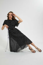 Load image into Gallery viewer, Redtag-Black-Polka-Dot-Dress-Dresses-Women's-
