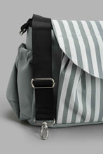 Load image into Gallery viewer, Redtag-Diaper-Bag-Grey-Stripe-Baby-Diaper-Bags-New-Born-Baby-