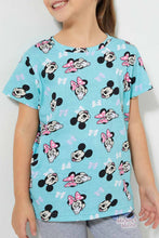 تنزيل الصورة على معرض الصور، Redtag-Mint-Printed-Micky-And-Minnie-Short-Sleeve--Casual-T-Shirts-Character,-Colour:Mint,-Filter:Girls-(2-to-8-Yrs),-Girls-T-Shirts,-New-In,-New-In-GIR,-Non-Sale,-S22B,-Section:Kidswear,-TBL-Girls-2 to 8 Years