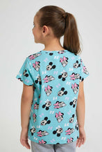 تنزيل الصورة على معرض الصور، Redtag-Mint-Printed-Micky-And-Minnie-Short-Sleeve--Casual-T-Shirts-Character,-Colour:Mint,-Filter:Girls-(2-to-8-Yrs),-Girls-T-Shirts,-New-In,-New-In-GIR,-Non-Sale,-S22B,-Section:Kidswear,-TBL-Girls-2 to 8 Years