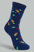 تنزيل الصورة على معرض الصور، Redtag-Assorted-3-Pk-Rocket-Long-Socks-Full-Length-Socks-Boys-2 to 8 Years