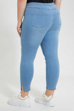 Load image into Gallery viewer, Blue Elasticated Waistband Jegging