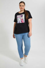 Load image into Gallery viewer, Blue Elasticated Waistband Jegging