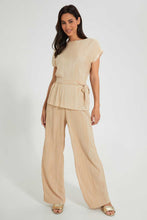 تنزيل الصورة على معرض الصور، Redtag-Cream-Plisse-Belted-Top-Blouses-Women's-