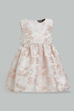 Load image into Gallery viewer, Redtag-Ivory-Floral-Jacquard-Dress-Dresses-Infant-Girls-3 to 24 Months
