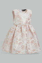 Load image into Gallery viewer, Redtag-Ivory-Floral-Jacquard-Dress-Dresses-Infant-Girls-3 to 24 Months