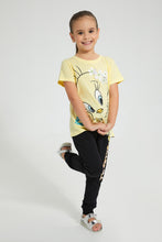 تنزيل الصورة على معرض الصور، Redtag-Yellow---Short-Sleevelv-Casual-T-Shirts-With-Tweety-Placement-Print-Character,-Colour:Yellow,-Filter:Girls-(2-to-8-Yrs),-Girls-T-Shirts,-New-In,-New-In-GIR,-Non-Sale,-S22B,-Section:Kidswear,-TBL-Girls-2 to 8 Years