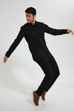 تنزيل الصورة على معرض الصور، Redtag-Black-Printed-Flock-PrinT-Shirt-Casual-Shirts-Men's-