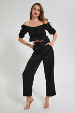 Load image into Gallery viewer, Redtag-Black-Crop-V-Neck-Top-Tops-Women's-