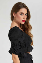 Load image into Gallery viewer, Redtag-Black-Crop-V-Neck-Top-Tops-Women's-