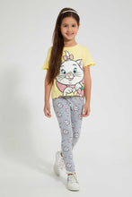 Load image into Gallery viewer, Redtag-Grey-Melange-Aop-Marie-Legging-Leggings-Girls-2 to 8 Years