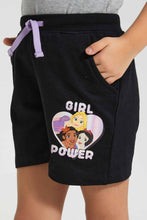 Load image into Gallery viewer, Redtag-Black-Princes-Short-Character,-Colour:Black,-Filter:Girls-(2-to-8-Yrs),-Girls-Shorts,-New-In,-New-In-GIR,-Non-Sale,-S22B,-Section:Kidswear,-TBL-Girls-2 to 8 Years