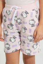 Load image into Gallery viewer, Redtag-Pink-Printed-Hello-Kitty-Short-Character,-Colour:Pink,-Filter:Girls-(2-to-8-Yrs),-Girls-Shorts,-New-In,-New-In-GIR,-Non-Sale,-S22B,-Section:Kidswear,-TBL-Girls-2 to 8 Years