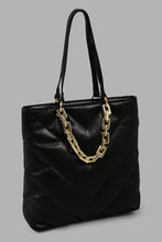Load image into Gallery viewer, Redtag-Black-Quilted-Tote-Bag-Tote-Bags-Women-