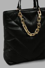 Load image into Gallery viewer, Redtag-Black-Quilted-Tote-Bag-Tote-Bags-Women-