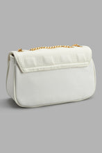 Load image into Gallery viewer, Redtag-White-Stitch-Quiling-Cross-Body-Bag-With-Gold-Chain-Cross-Body-Bags-Women-