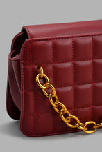 تنزيل الصورة على معرض الصور، Redtag-Maroon-Chocolate-Quilted-Cross-Body-Bag-Cross-Body-Bags-Women-