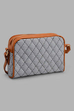 Load image into Gallery viewer, Redtag-Black-And-White-Nautical-Stripe-Cross-Body-Bag-Cross-Body-Bags-Women-
