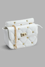 Load image into Gallery viewer, Redtag-White-Studs-Embellished-Day-Bag-Day-Bags-Women-