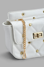 Load image into Gallery viewer, Redtag-White-Studs-Embellished-Day-Bag-Day-Bags-Women-