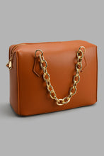 تنزيل الصورة على معرض الصور، Redtag-Tan-Chain-Embellished-Bag-Cross-Body-Bags-Women-