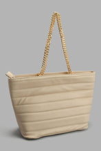 Load image into Gallery viewer, Redtag-Beige-Quilted-Bucket-Bag-Tote-Bags-Women-