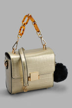Load image into Gallery viewer, Redtag-Gold-Croc-Textured-Cross-Body-Bag-Cross-Body-Bags-Women-