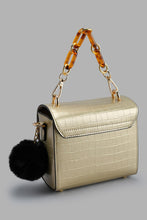 Load image into Gallery viewer, Redtag-Gold-Croc-Textured-Cross-Body-Bag-Cross-Body-Bags-Women-