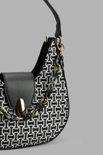 Load image into Gallery viewer, Redtag-Black-Chain-Embellished-Slouch-Bag-Slouch-Bags-Women-