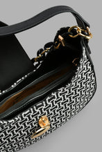 Load image into Gallery viewer, Redtag-Black-Chain-Embellished-Slouch-Bag-Slouch-Bags-Women-