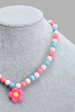 Load image into Gallery viewer, Pink Floral Necklace And Bracelet (Set of 2)