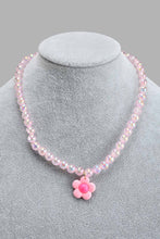 Load image into Gallery viewer, Pink Floral Necklace And Bracelet (Set of 2)