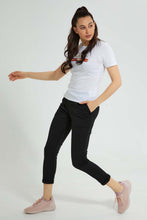 تنزيل الصورة على معرض الصور، Redtag-Black-Tapered-Leg-Turn-Up-Trouser-Trousers-Women's-