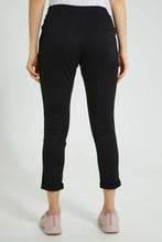تنزيل الصورة على معرض الصور، Redtag-Black-Tapered-Leg-Turn-Up-Trouser-Trousers-Women's-