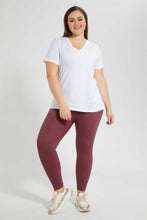 تنزيل الصورة على معرض الصور، Redtag-White-V-Neck-T-Shirt-For-Women-V-Neck-T-Shirts-Women's-