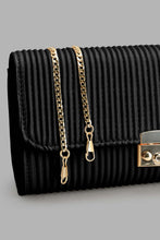 Load image into Gallery viewer, Redtag-Black-Pleated-Clutch-Bag-Clutches-Women-