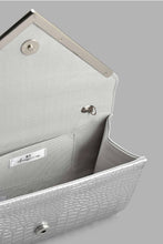 تنزيل الصورة على معرض الصور، Redtag-Silver-Croc-Textured-Clutch-Bag-Clutches-Women-