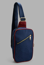 Load image into Gallery viewer, Redtag-Navy-Embossed-Sling-Bag-Duffle-Bag-Men's-