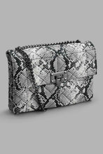 Load image into Gallery viewer, Redtag-Black-Snake-Textured-Cross-Body-Bag-With-Pom-Pom-Cross-Body-Bags-Women-