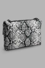 Load image into Gallery viewer, Redtag-Black-Snake-Textured-Cross-Body-Bag-With-Pom-Pom-Cross-Body-Bags-Women-