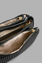 Load image into Gallery viewer, Redtag-Black-Pleated-Cross-Body-Bag-Cross-Body-Bags-Women-