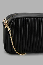 Load image into Gallery viewer, Redtag-Black-Pleated-Cross-Body-Bag-Cross-Body-Bags-Women-