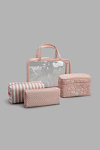 Load image into Gallery viewer, Redtag-Pink-And-White-Printed-Cosmetic-Pouches-Cosmetic-Pouches-Women-