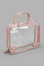 Load image into Gallery viewer, Redtag-Pink-And-White-Printed-Cosmetic-Pouches-Cosmetic-Pouches-Women-