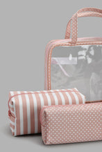 Load image into Gallery viewer, Redtag-Pink-And-White-Printed-Cosmetic-Pouches-Cosmetic-Pouches-Women-