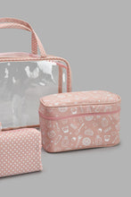 Load image into Gallery viewer, Redtag-Pink-And-White-Printed-Cosmetic-Pouches-Cosmetic-Pouches-Women-