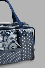 Load image into Gallery viewer, Redtag-Navy-Floral-And-Polka-Printed-Cosmetic-Pouches-Cosmetic-Pouches-Women-