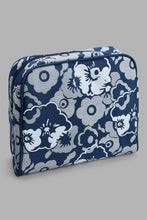 Load image into Gallery viewer, Redtag-Navy-Floral-And-Polka-Printed-Cosmetic-Pouches-Cosmetic-Pouches-Women-