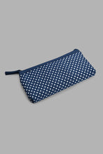 Load image into Gallery viewer, Redtag-Navy-Floral-And-Polka-Printed-Cosmetic-Pouches-Cosmetic-Pouches-Women-