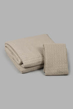 Load image into Gallery viewer, Redtag-Beige-Stone-Wash-Bedspread-Set-With-Lace
(Single-Size)-0,-Colour:Beige,-Filter:Home-Bedroom,-HMW-BED-Bedspreads,-New-In,-New-In-HMW-BED,-Non-Sale,-S22A,-Section:Homewares-Home-Bedroom-